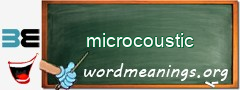 WordMeaning blackboard for microcoustic